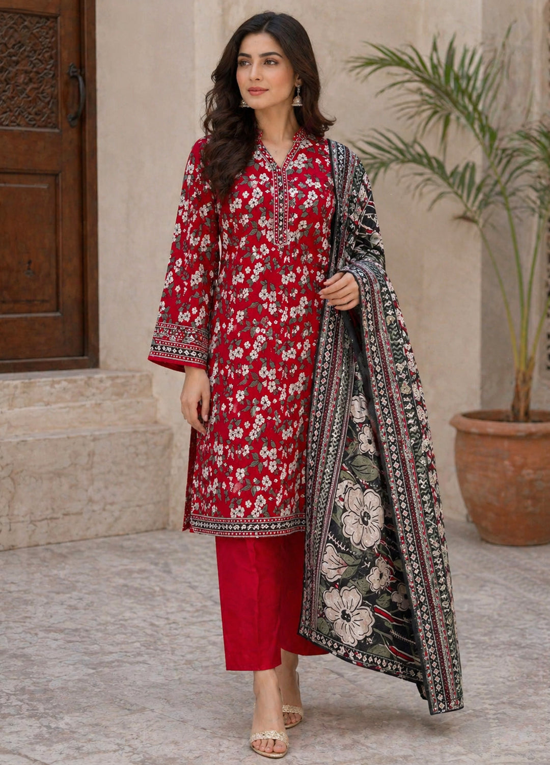Bin Saeed Unstitched Printed Lawn 3 Piece Suit BS26ULVII D-444 - Summer Collection