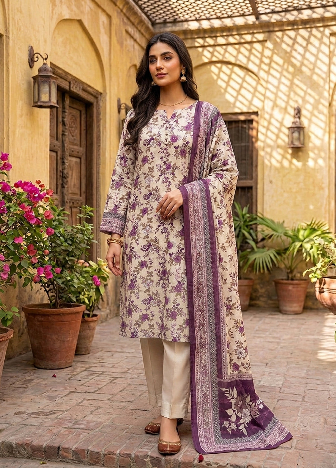 Bin Saeed Unstitched Printed Lawn 3 Piece Suit BS26ULVII D-513 - Summer Collection