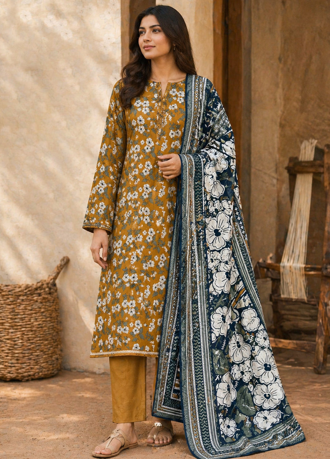 Bin Saeed Unstitched Printed Lawn 3 Piece Suit BS26ULVII D-443 - Summer Collection