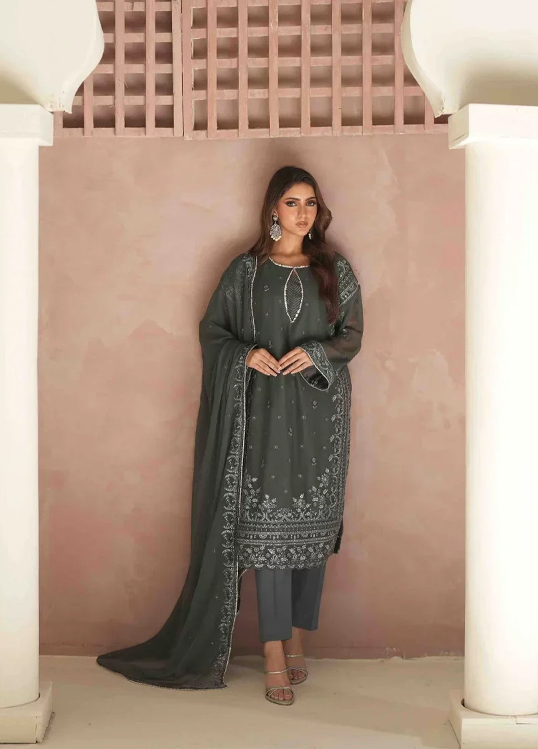 Salitex Unstitched Embroidered Chiffon 3 Piece Suit SUNS8CH505 Festive Collection