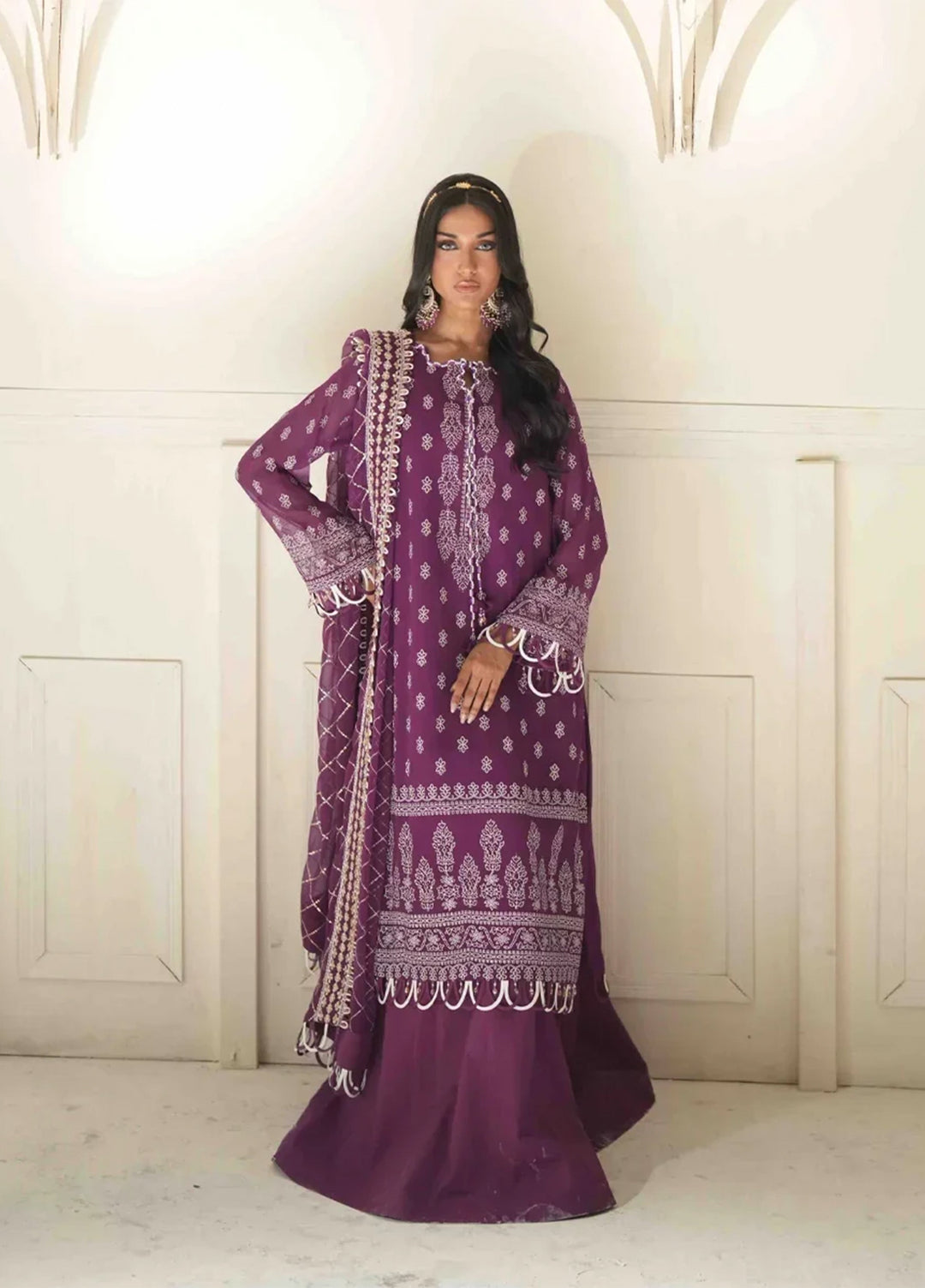 Salitex Unstitched Embroidered Chiffon 3 Piece Suit SUNS8CH507 Festive Collection