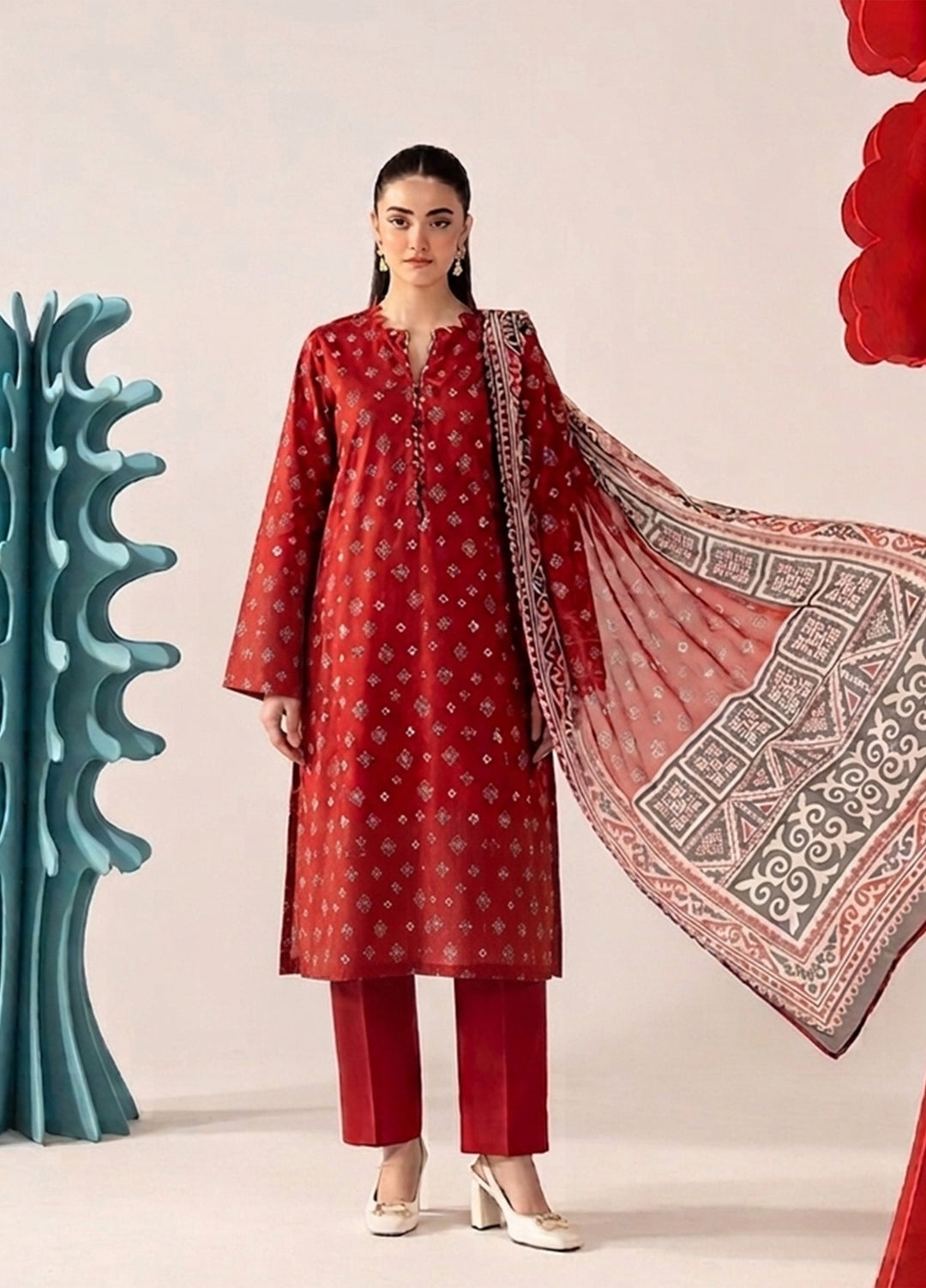 Bin Saeed Unstitched Printed Lawn 3 Piece Suit BS26UPL D-578 - Casual Collection