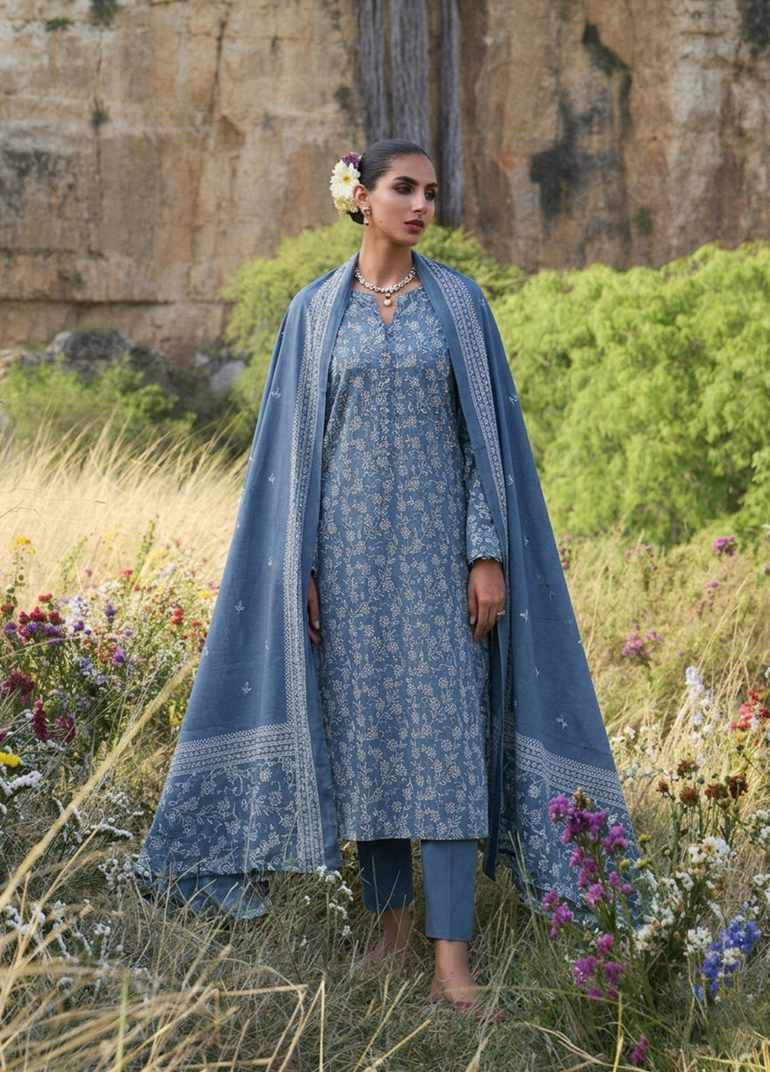 Bin Saeed Unstitched Printed Lawn 3 Piece Suit BS26UPLII BS-001 - Casual Collection