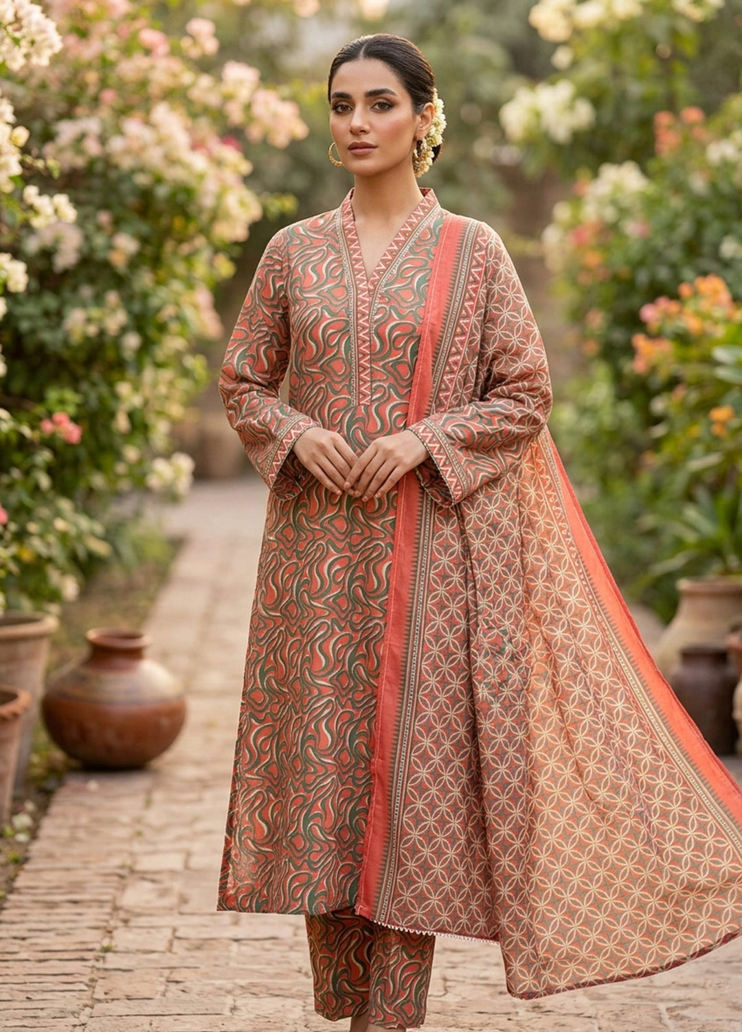 Bin Saeed Unstitched Printed Lawn 3 Piece Suit BS26UPLII BS-003 - Casual Collection