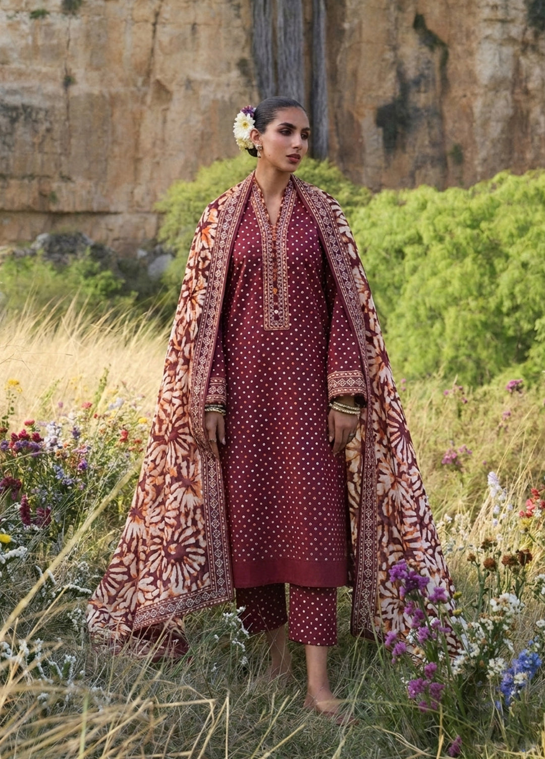 Bin Saeed Unstitched Printed Lawn 3 Piece Suit BS26UPLII BS-004 - Casual Collection
