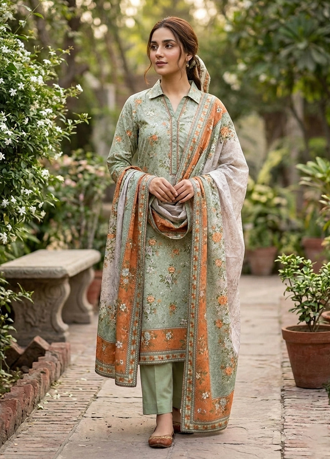Bin Saeed Unstitched Printed Lawn 3 Piece Suit BS26UPLII D-529 - Casual Collection
