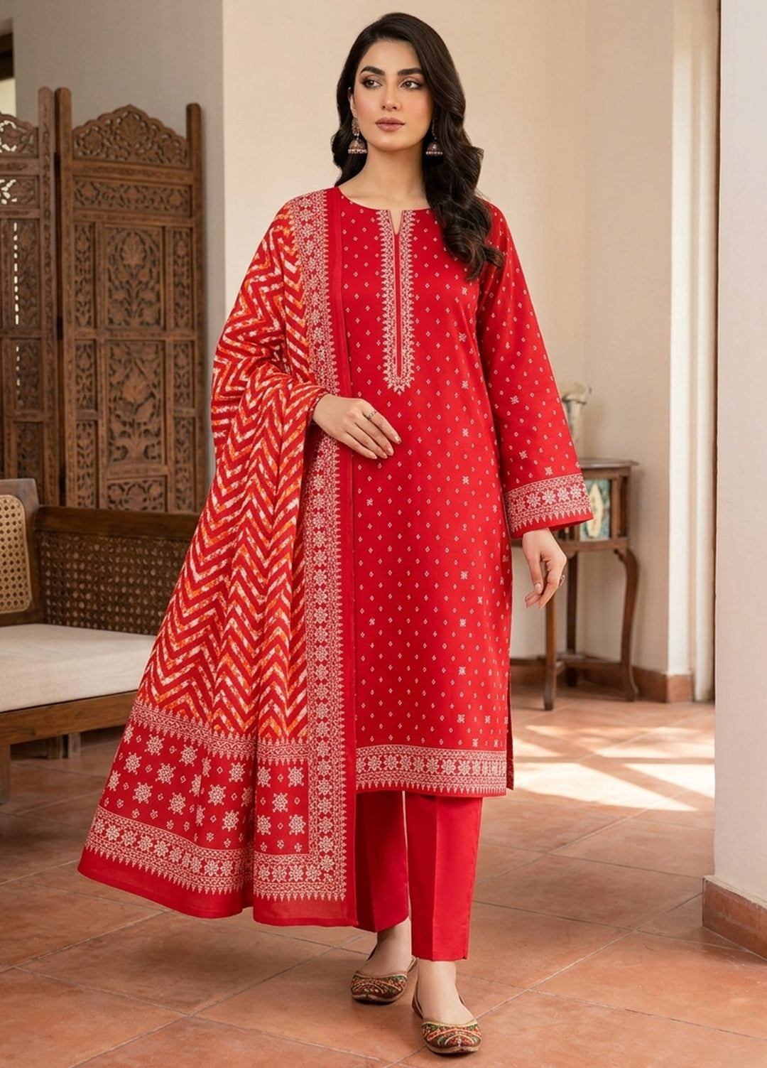 Bin Saeed Unstitched Printed Lawn 3 Piece Suit BS26UPLII D-596 - Casual Collection