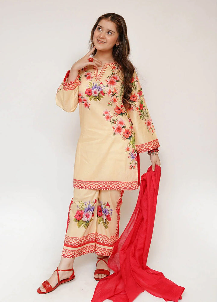 Senorita Girls RTW Printed Lawn Cotton 3 Piece Suit GAD-03475 - Festive Collection