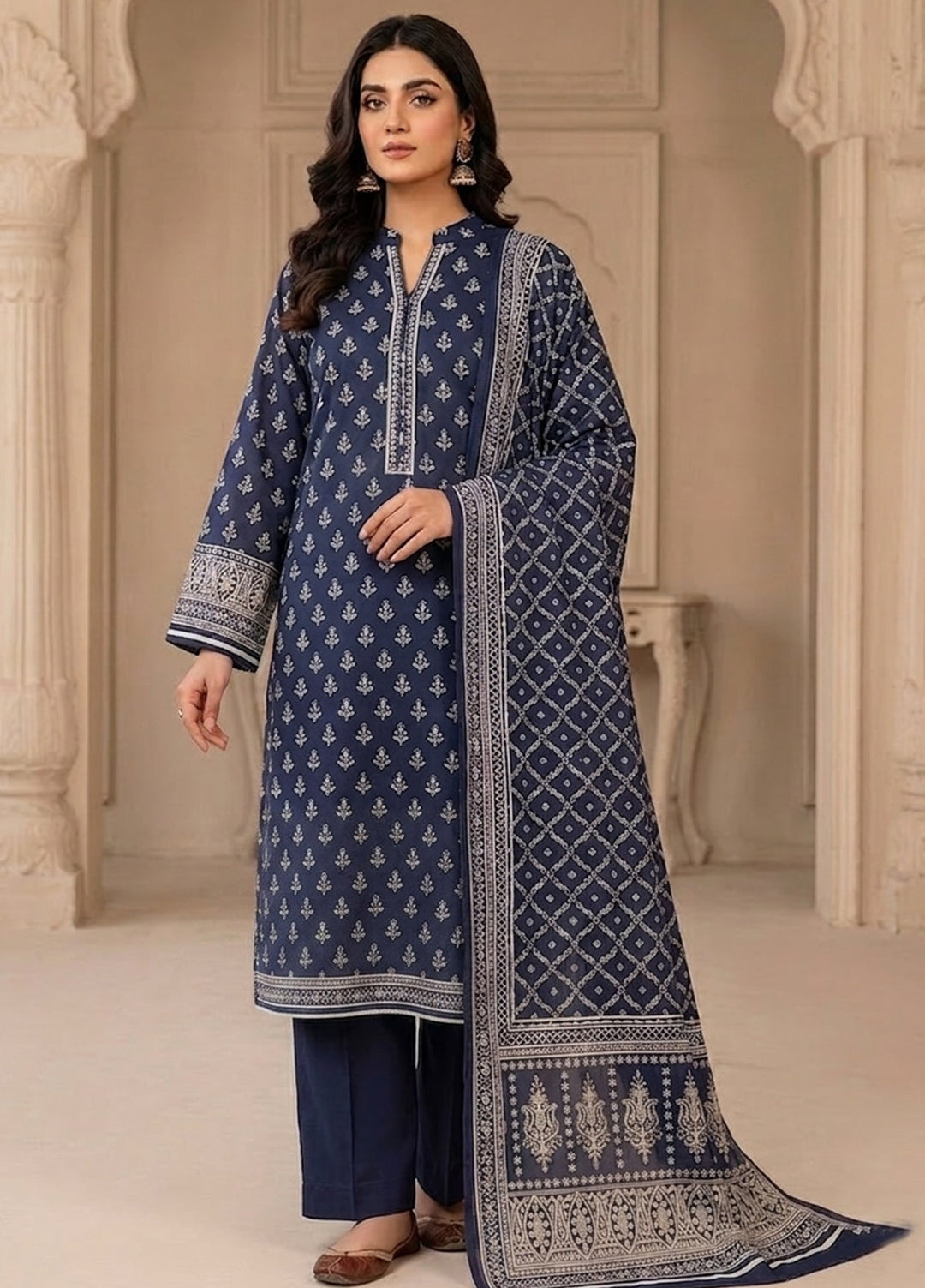 Bin Saeed Unstitched Printed Lawn 3 Piece Suit BS26UPLII D-579 - Casual Collection