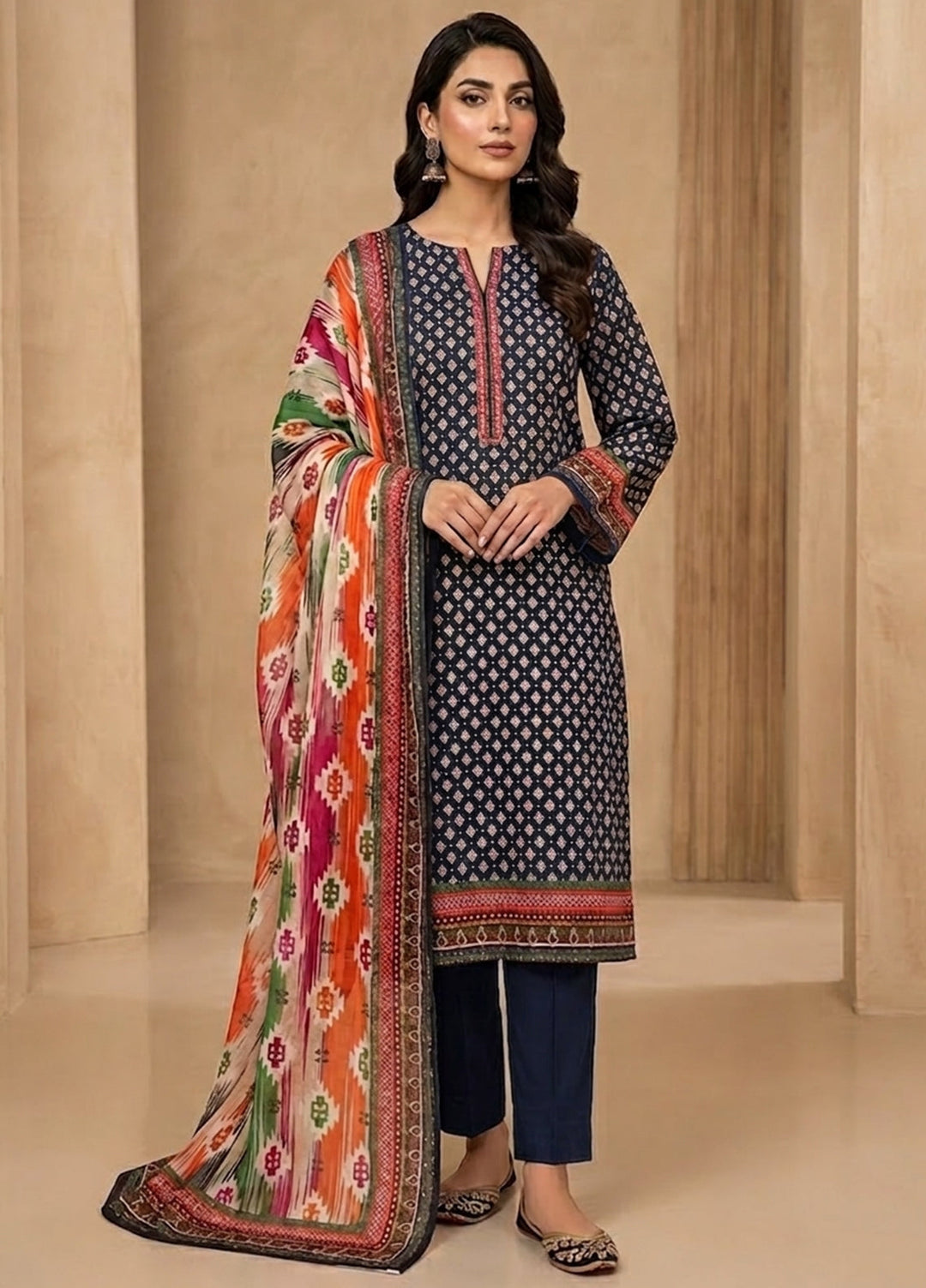 Bin Saeed Unstitched Printed Lawn 3 Piece Suit BS26UPLII D-548 - Casual Collection