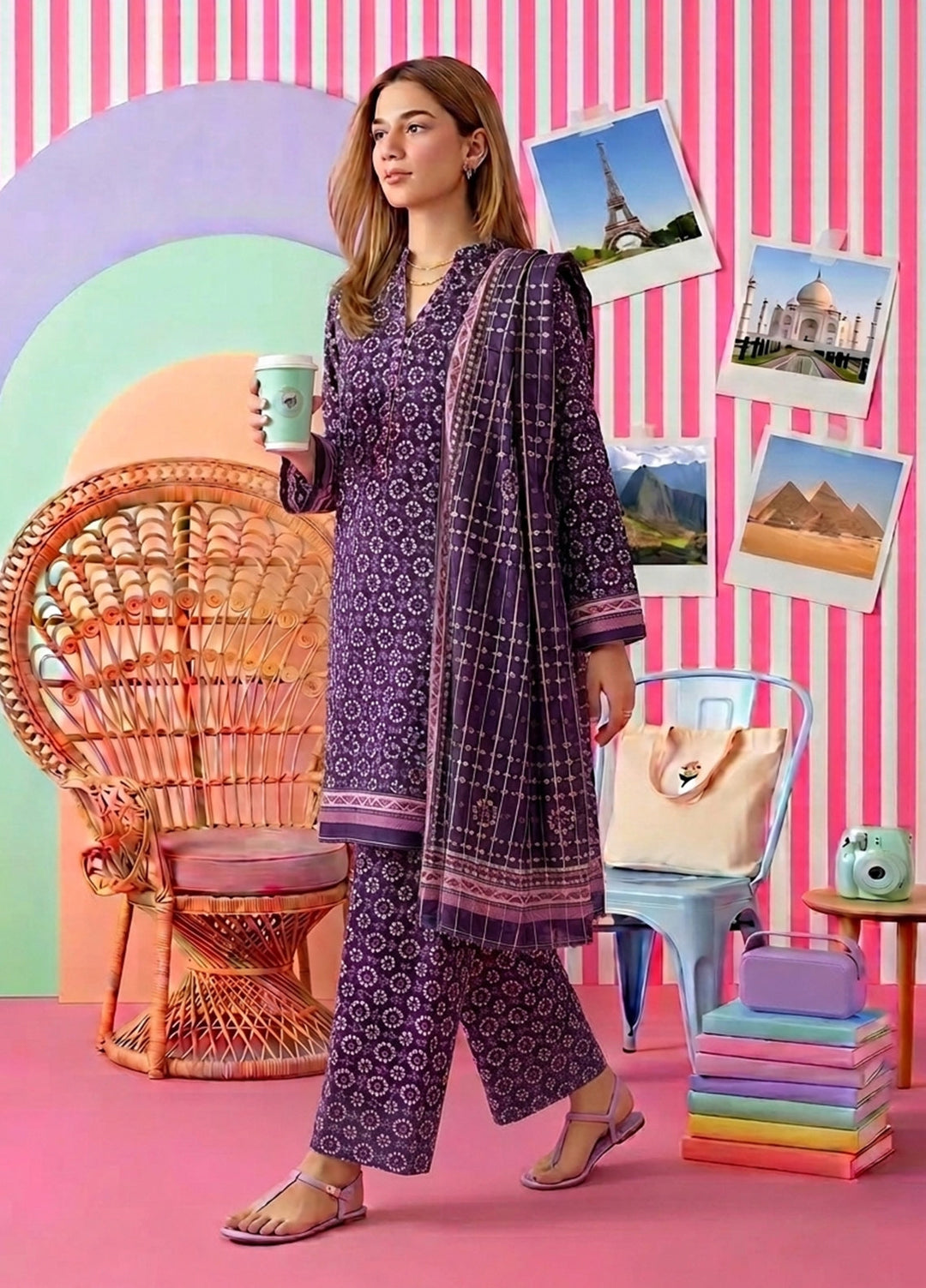 Bin Saeed Unstitched Printed Lawn 3 Piece Suit BS26UPL BS-11 - Casual Collection