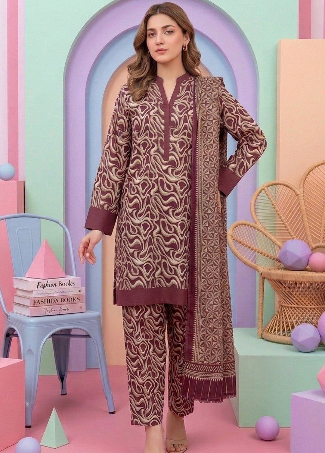 Bin Saeed Unstitched Printed Lawn 3 Piece Suit BS26UPL BS-13 - Casual Collection