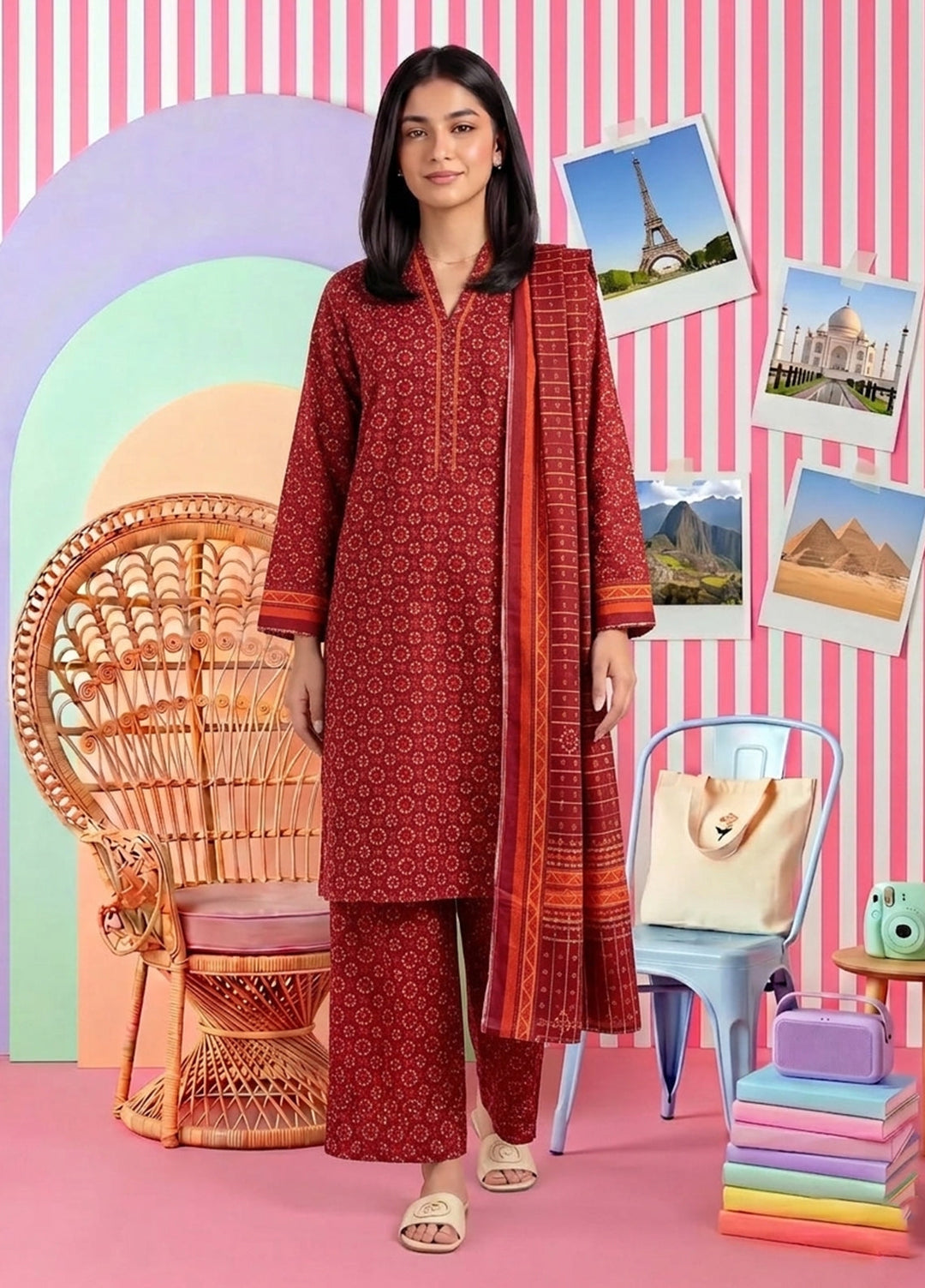Bin Saeed Unstitched Printed Lawn 3 Piece Suit BS26UPL BS-15 - Casual Collection