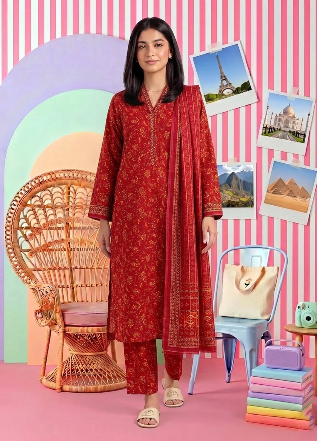 Bin Saeed Unstitched Printed Lawn 3 Piece Suit BS26UPL BS-20 - Casual Collection
