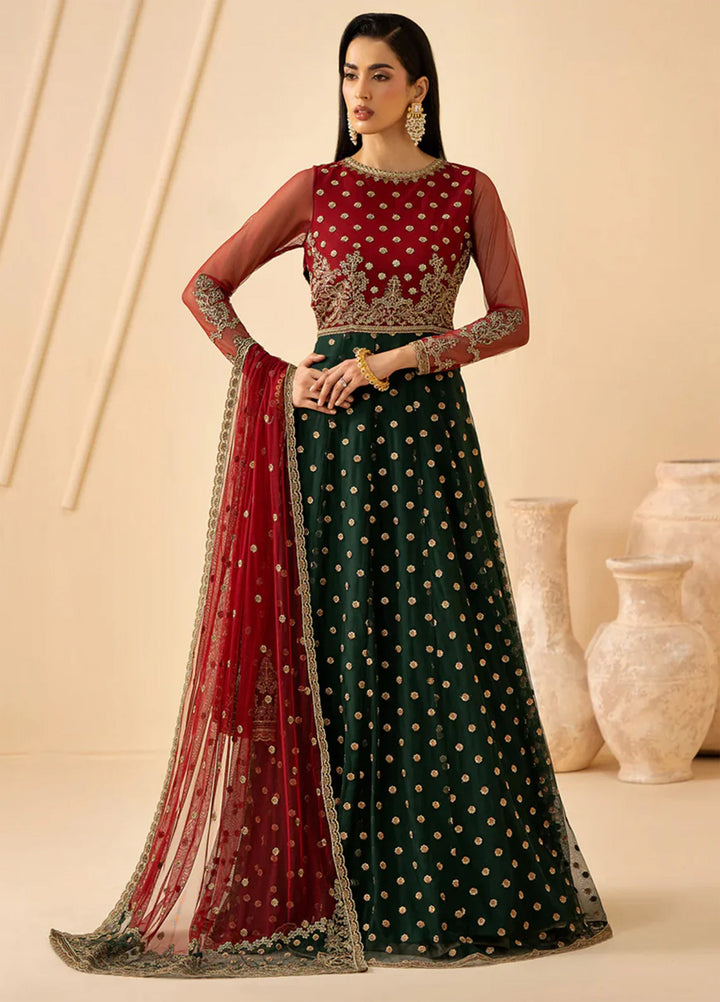 Riwayat by Zarif Unstitched Embroidered Net 4 Piece Suit ZR26URN Elika ZRF-RC-02 - Festive Collection