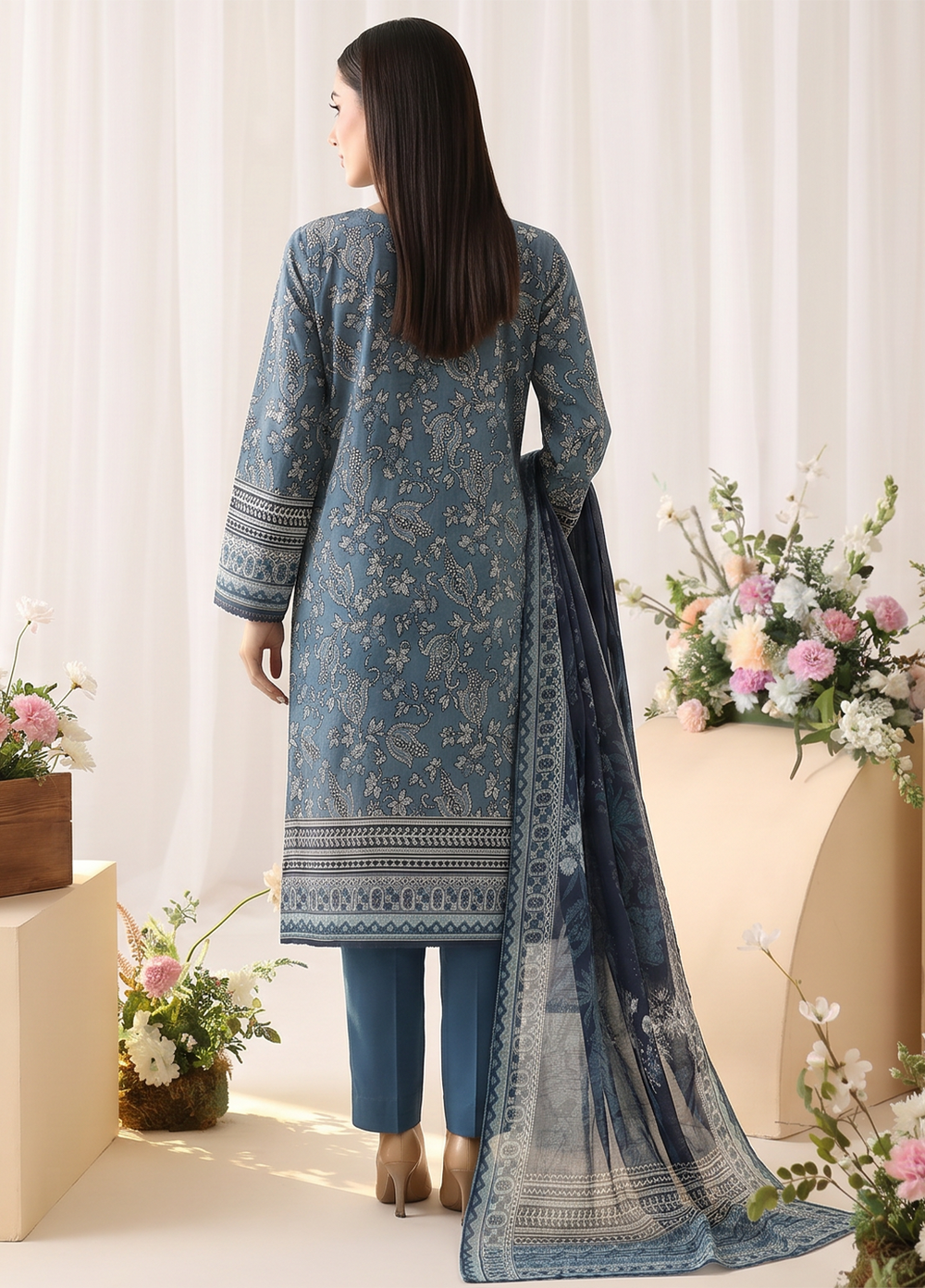 Platinum Jaipuri by HZ Textiles Unstitched Printed Lawn 3 Piece Suit PJB - 3233 Casual Collection