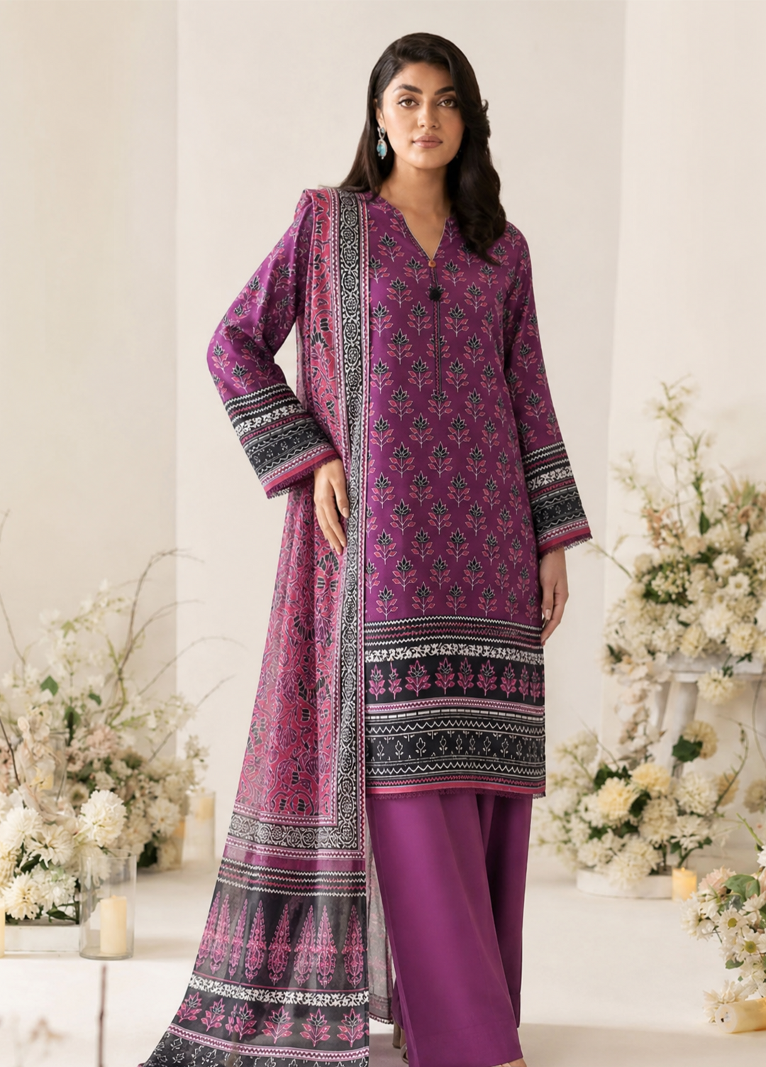 Platinum Jaipuri by HZ Textiles Unstitched Printed Lawn 3 Piece Suit PJB - 3240 Casual Collection