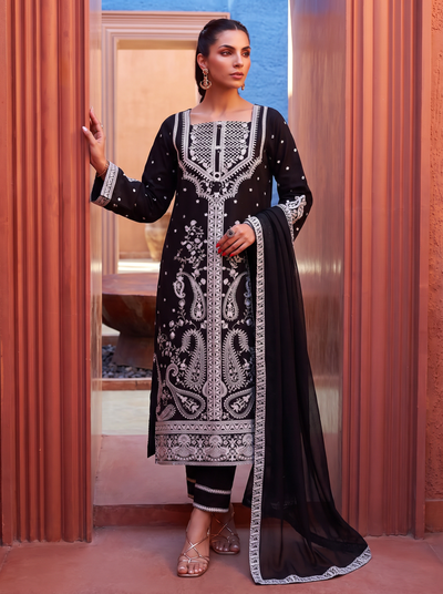 La Elise Women RTW Embroidered Lawn 3 Piece Suit 0001401 Sanam - Casual Collection