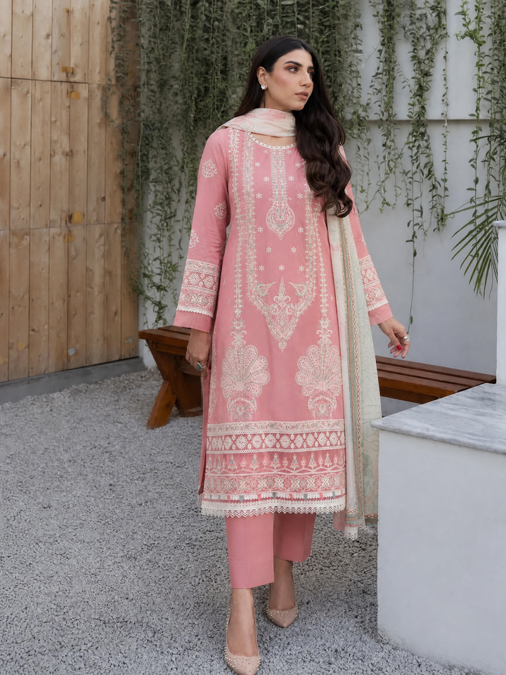 La Elise Women RTW Embroidered Lawn 3 Piece Suit P000154 Leia - Casual Collection