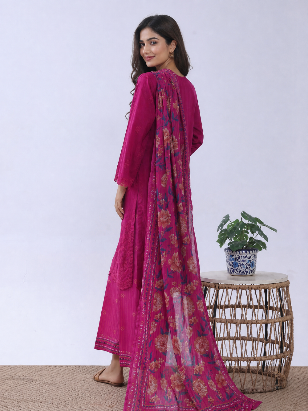 HZ Textiles RTW Embroidered Cross Hatch 3 Piece Suit HZ26PCL Sbe-3P-080 - Casual Collection