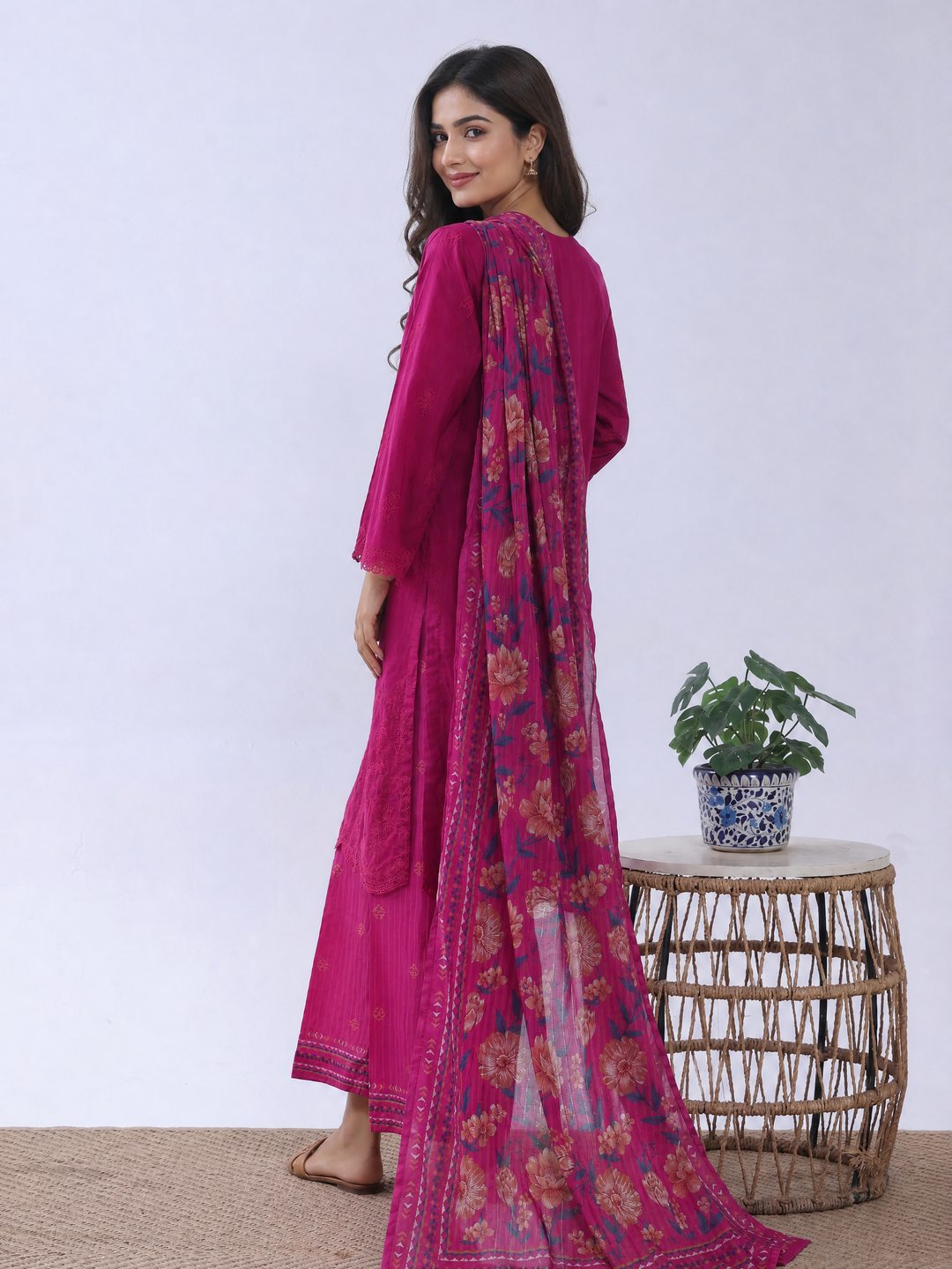 HZ Textiles RTW Embroidered Cross Hatch 3 Piece Suit HZ26PCL Sbe-3P-080 - Casual Collection