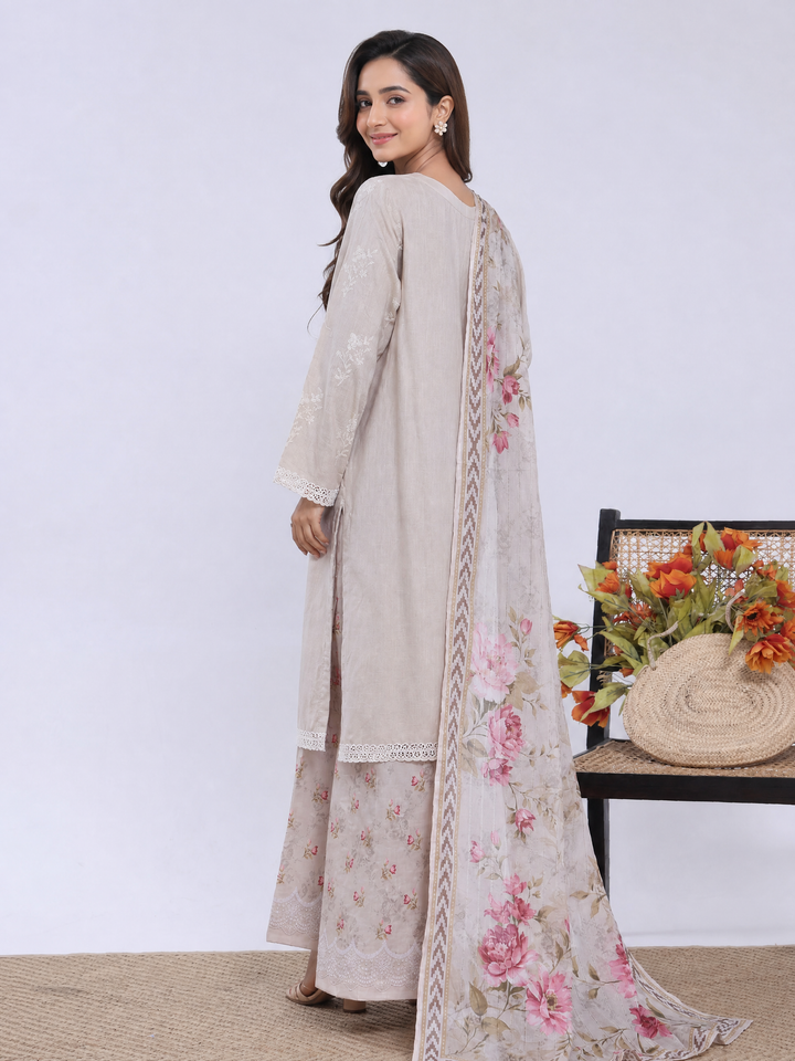 HZ Textiles RTW Embroidered Cross Hatch 3 Piece Suit HZ26PCL Sbe-3P-085 - Casual Collection