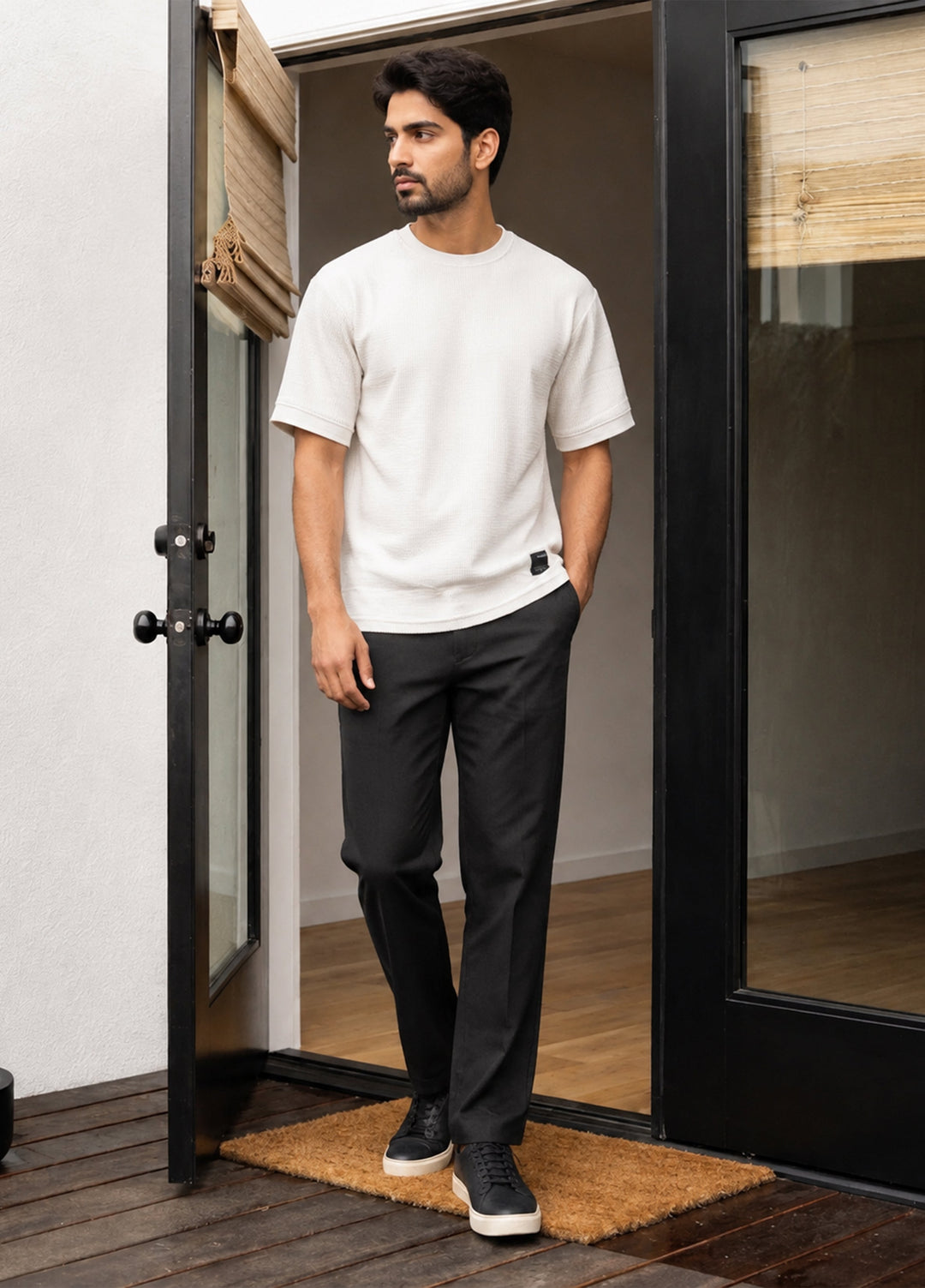 J.F Denim Mens RTW Solids Cotton 1 Piece T Shirt White - Casual Collection