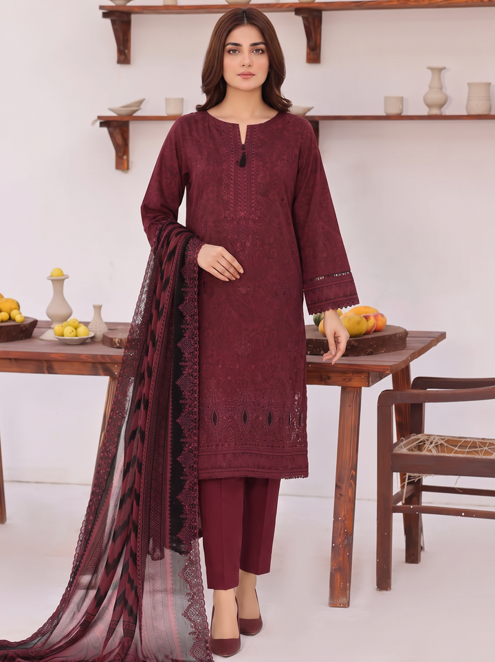 Premium Venice by HZ Textiles Unstitched Embroidered Lawn Cotton 3 Piece Suit PVE-3114 Casual Collection