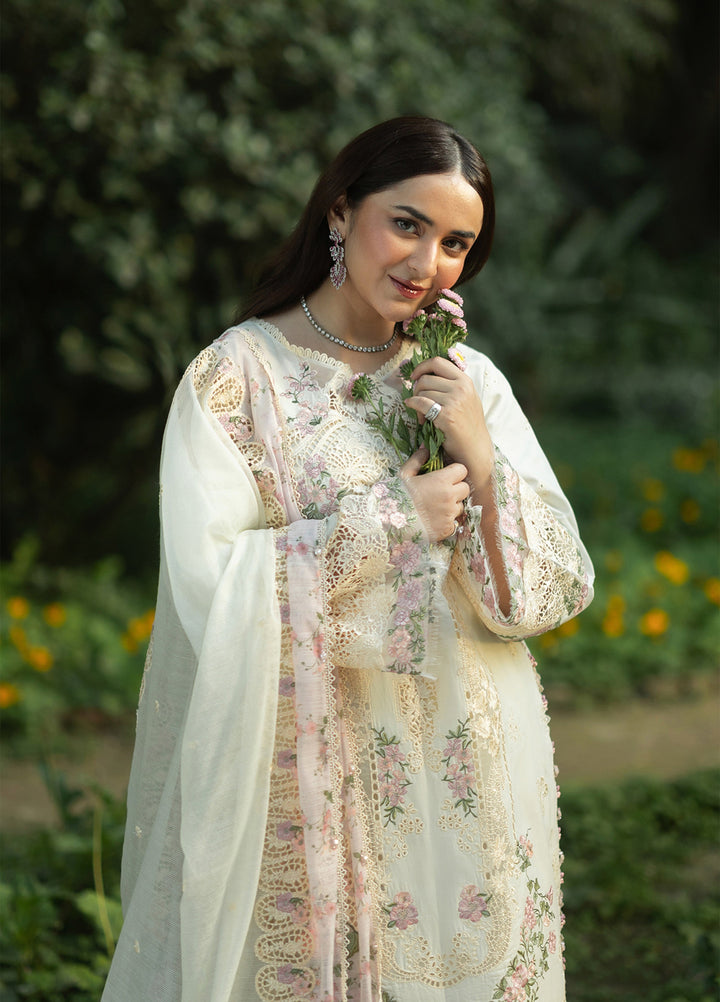 Elaf Premium Unstitched Embroidered Lawn 3 Piece Suit EL26ULF Sweet Talk ELQ-7B - Festive Collection