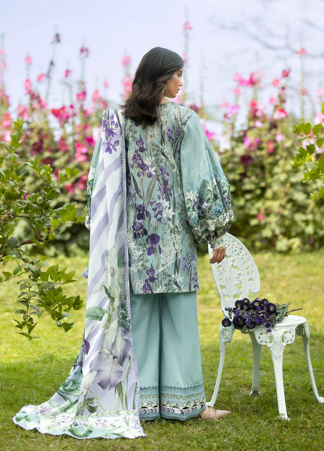 Bridgerton by Elaf Unstitched Printed Lawn 3 Piece Suit EL26ULB EPB-2B - Summer Collection