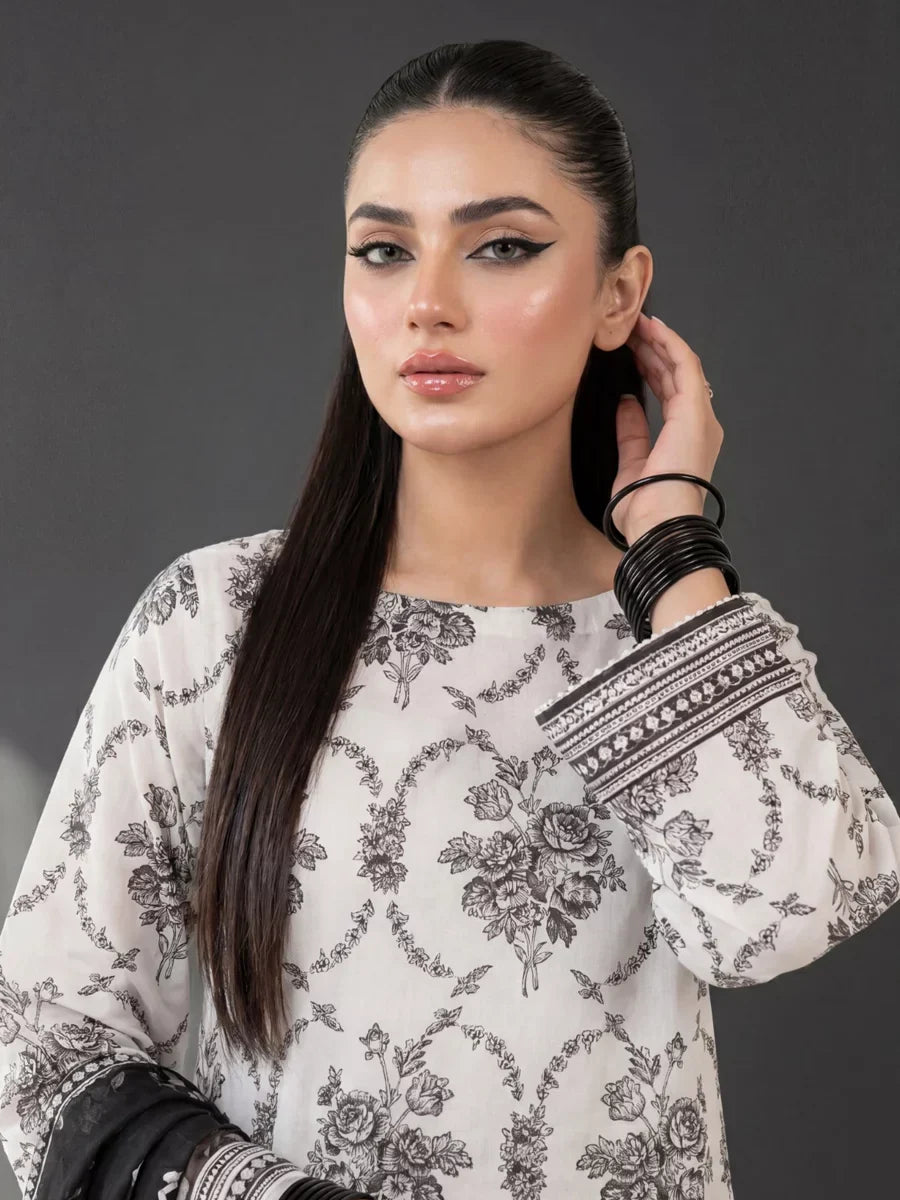 Salitex Unstitched Printed Lawn Silk 3 Piece Suit SUNS7ASI412 Casual Collection