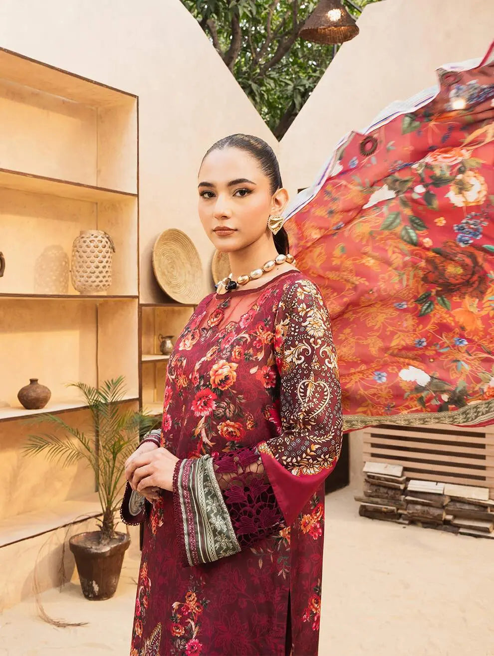 Dastaan by Menaal Unstitched Printed Lawn 3 Piece Suit ML26ULS DP-01B - Festive Collection