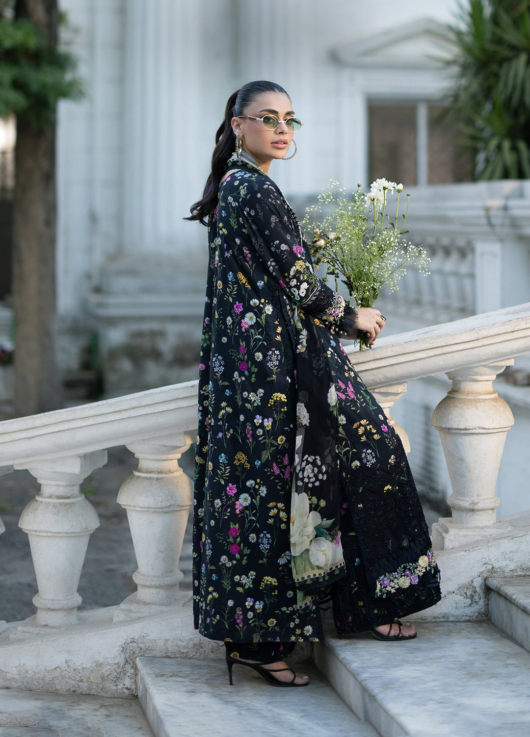 Signature by Elaf Unstitched Embroidered Lawn 3 Piece Suit EL26USLE Sasha ESG-2B - Eid Collection