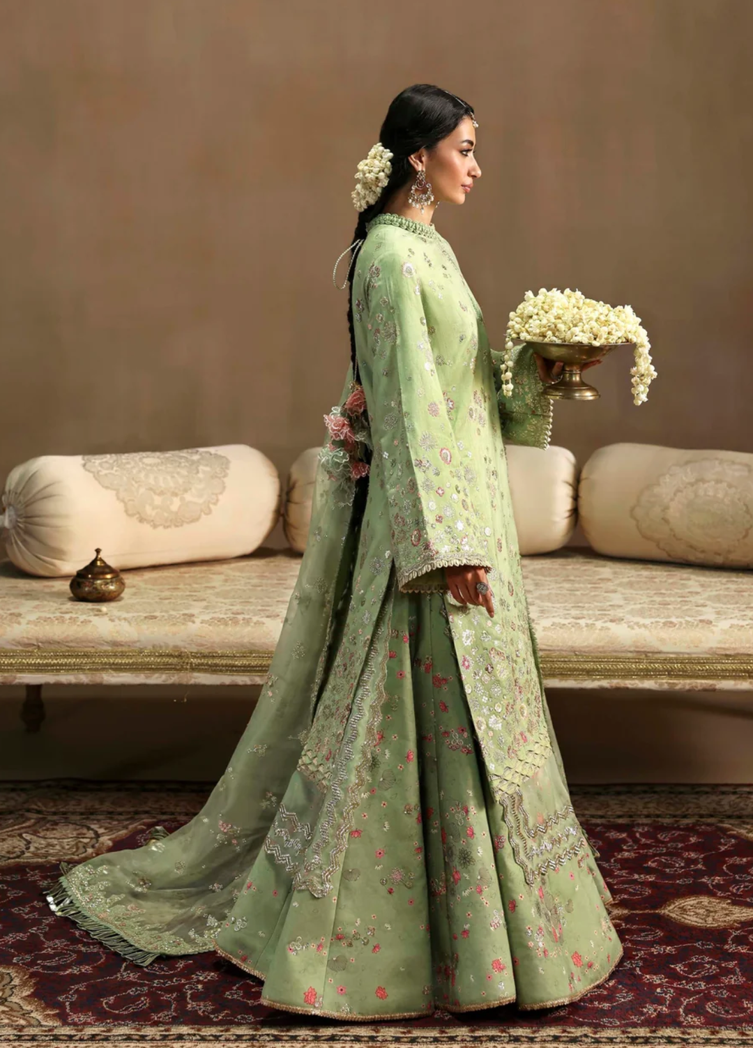 Sable Vogue Unstitched Embroidered Raw Silk 3 Piece Suit SV26UL FC-03-25 Green - Summer Collection