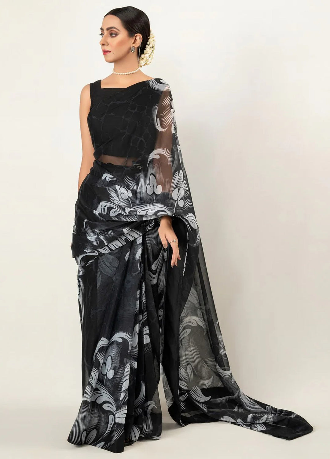 Imran Aftab RTW Printed Chiffon Saree Suit IASC 01 - Festive Collection
