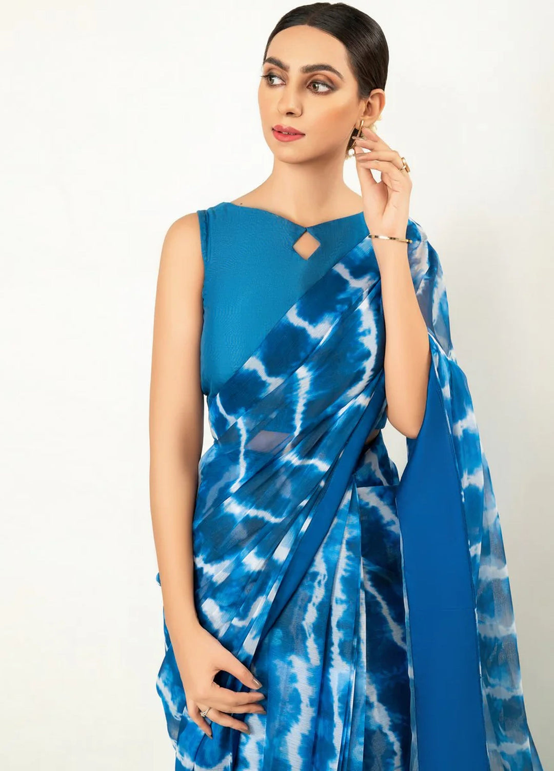 Imran Aftab RTW Printed Chiffon Saree IASC 07 - Festive Collection