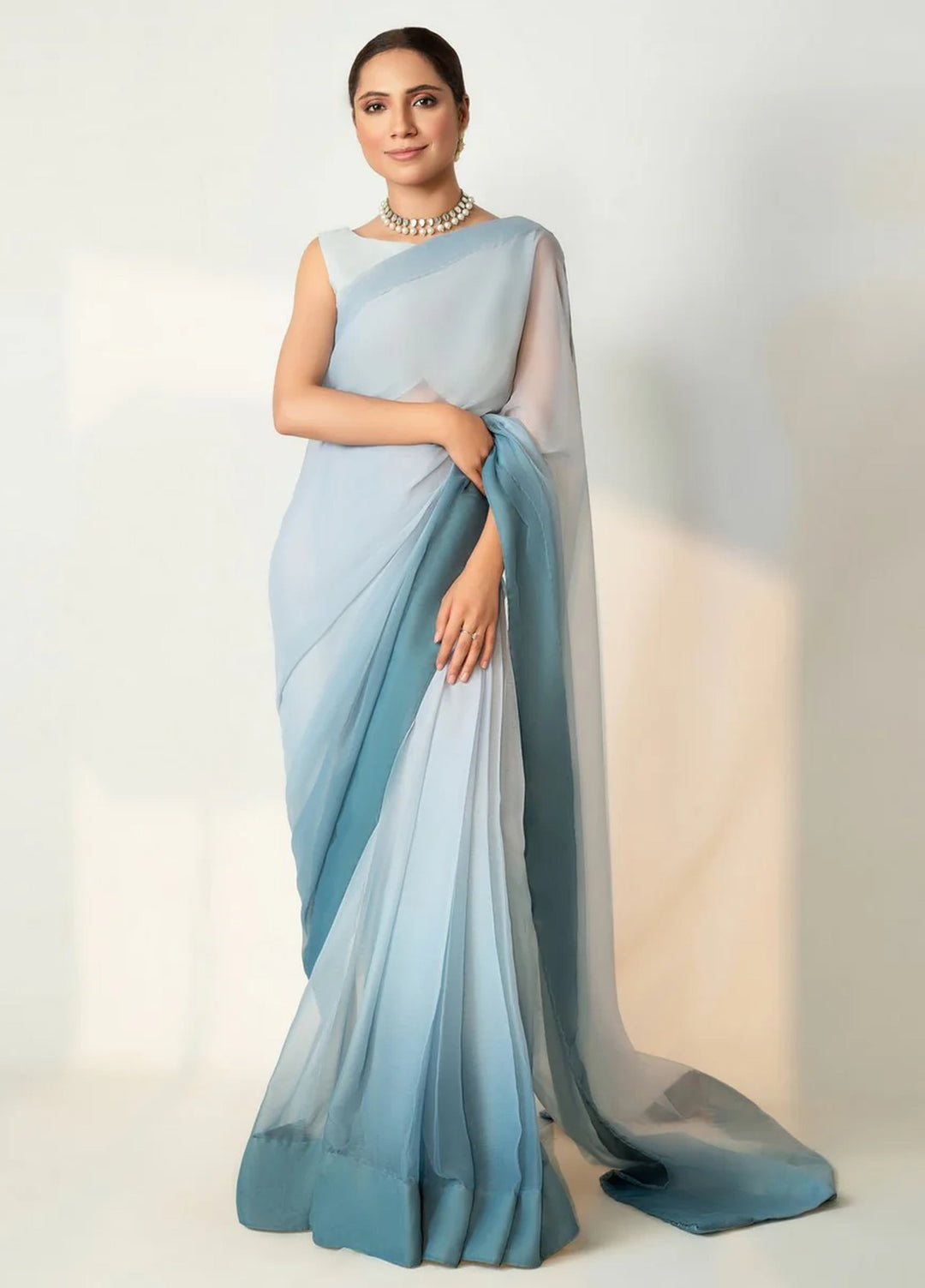 Imran Aftab RTW Printed Chiffon Saree IASC-UF-10 - Festive Collection