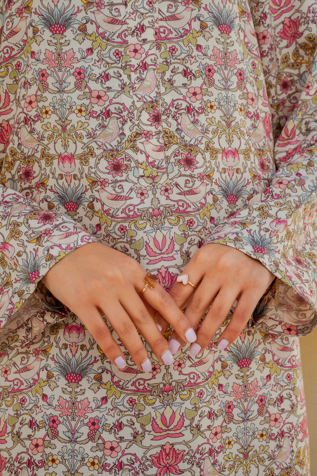 Divinely Crafted Pret Printed Cotton Silk 2 Piece Ivory Dreams