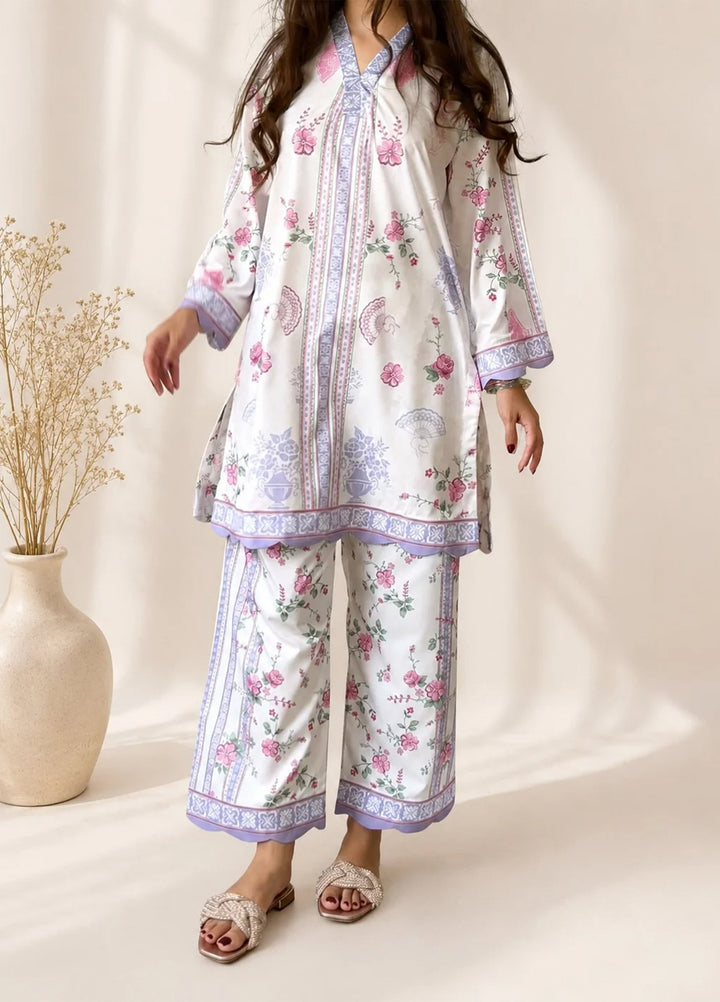 Saba Sumaiya Women RTW Printed Crepe Lawn 2 Piece Suit SS-78658 Lilac Whisper - Casual Collection