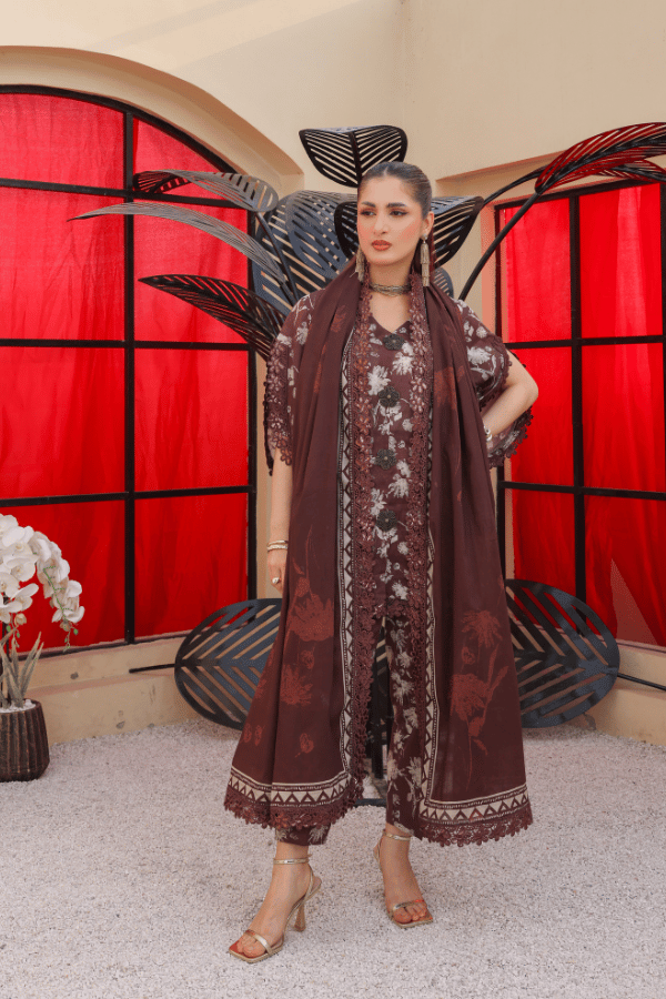Summer Muse by Huma Gul Unstitched Printed Lawn 3 Piece Suit FLORIS HG-801 - Casual Collection