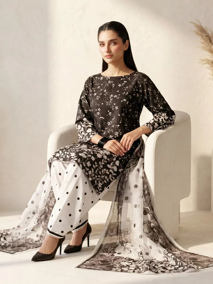 Salitex Unstitched Printed Lawn Silk 3 Piece Suit SUNS7ASI416 Casual Collection