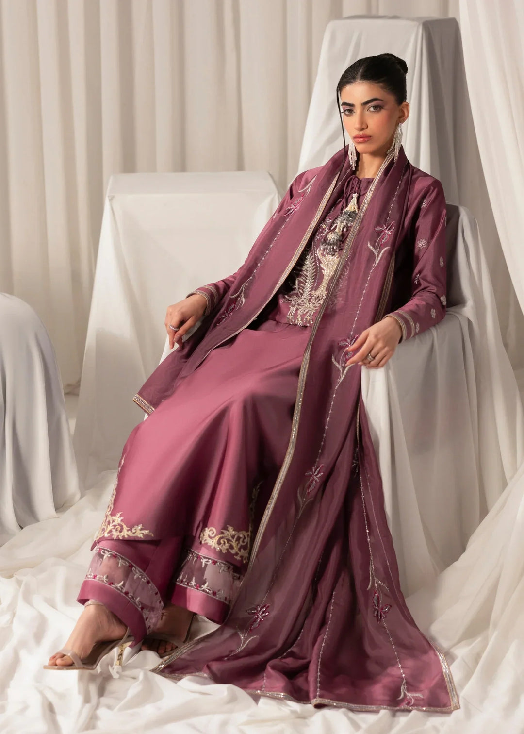 Celeste by Jamni RTW Embroidered Sheesha Silk 3 Piece Suit PEONY Festive Collection