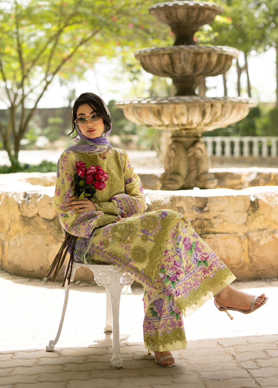 Signature by Elaf Unstitched Embroidered Lawn 3 Piece Suit EL26USLE Olivia ESG-8A - Eid Collection