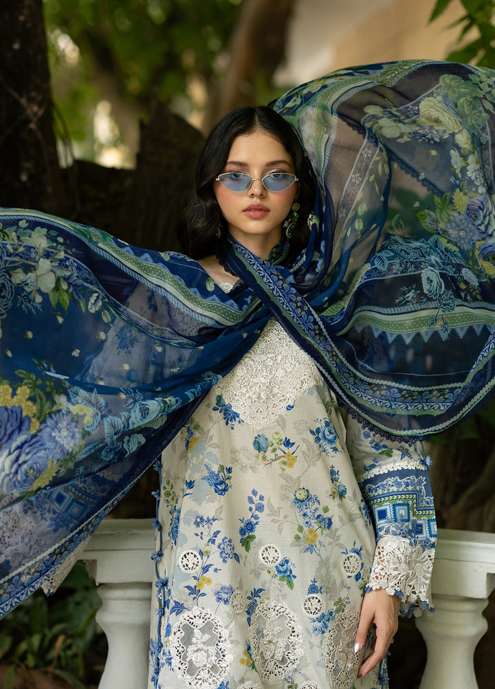 Signature by Elaf Unstitched Embroidered Lawn 3 Piece Suit EL26USLE Celine ESG-8B - Eid Collection