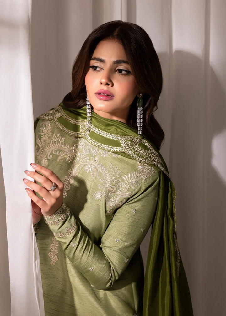 Silk Atelier by Jamni RTW Embroidered Korean Silk 3 Piece Suit MINT CRUSH Festive Collection