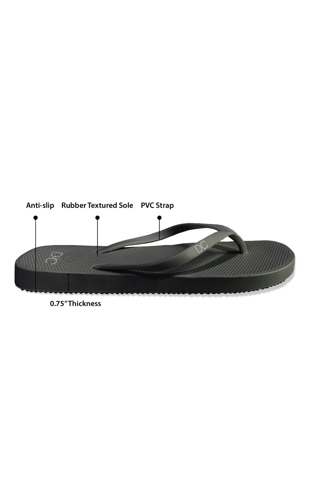 Divinely Crafted Women Flip Flops Black WR-BLK - Summer Collection