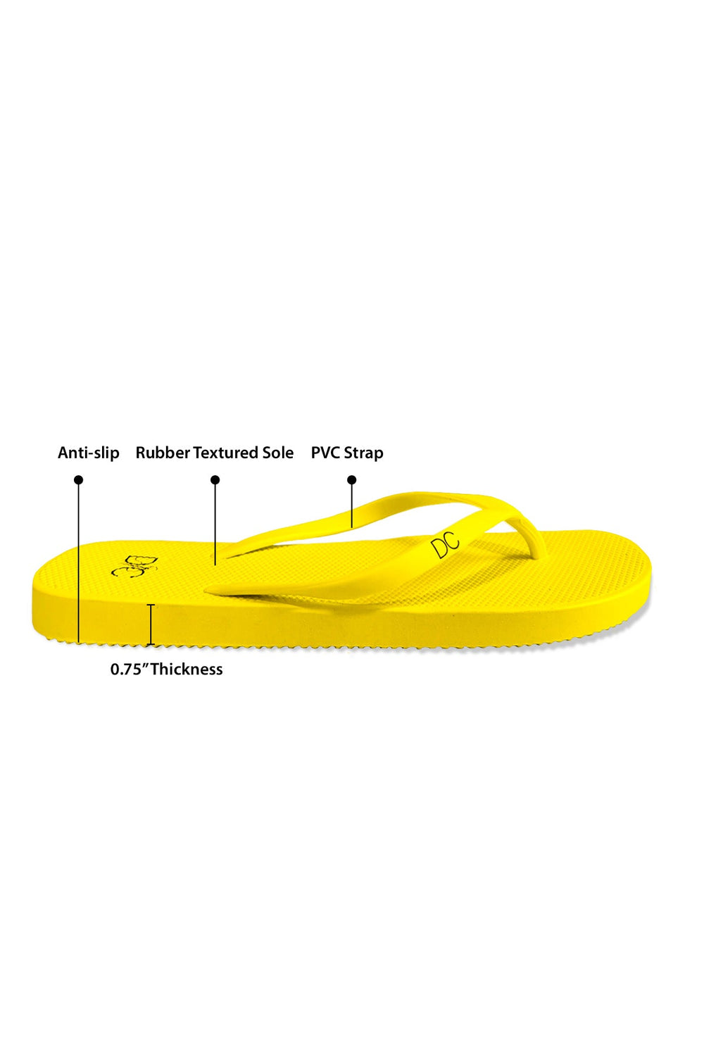 Divinely Crafted Women Flip Flops Yellow WR-YEL - Summer Collection