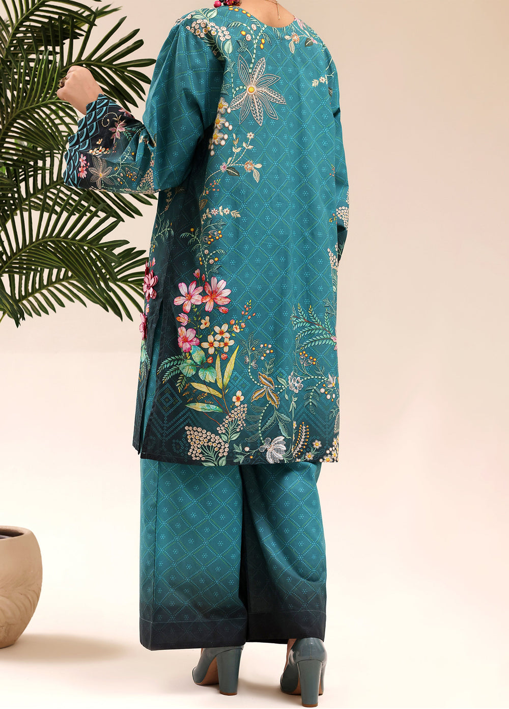 Riley Women RTW Embroidered Lawn 2 Piece Suit RL26RL Teal Flora - Casual Collection