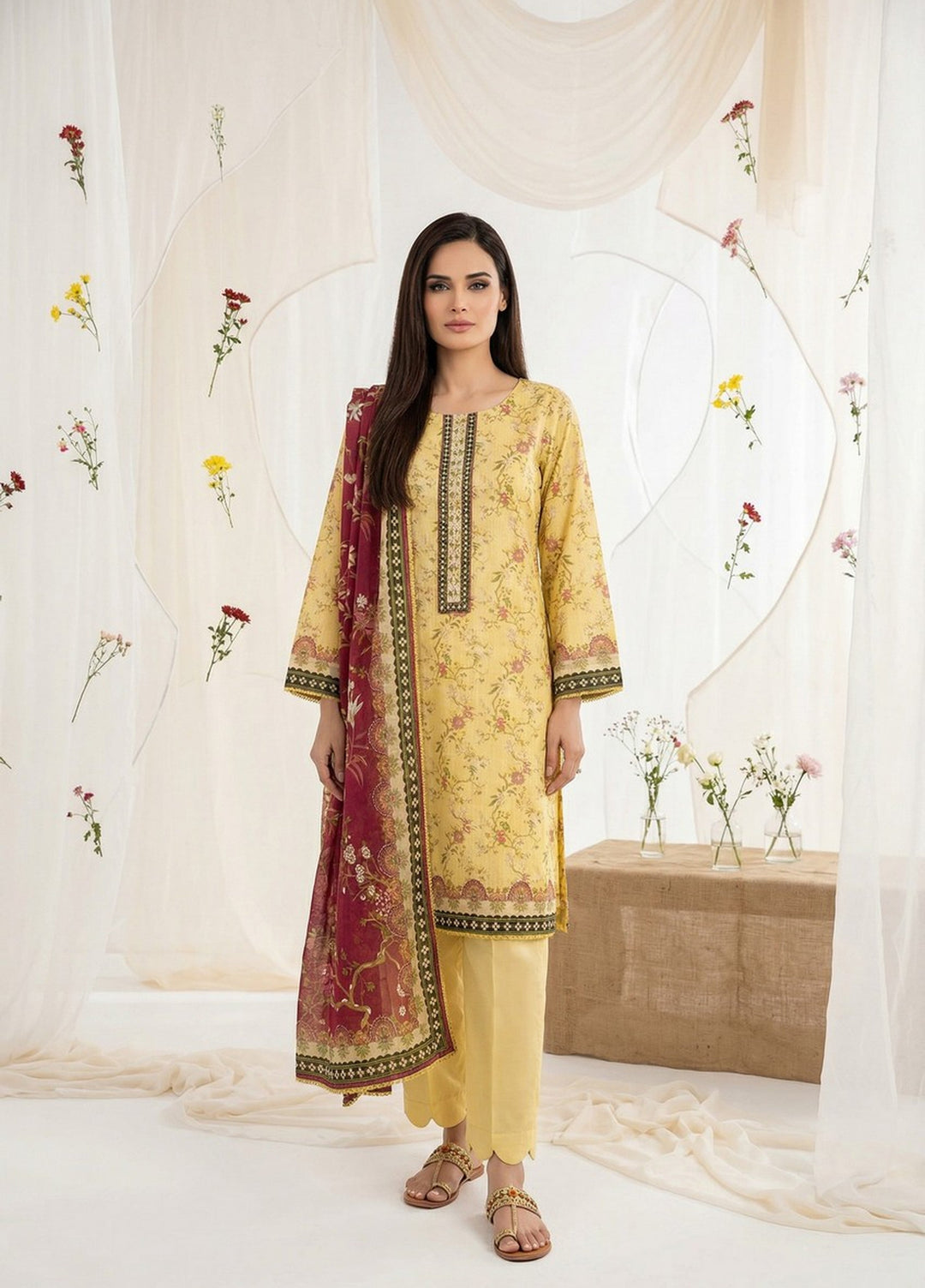 Salina by Regalia Textiles Unstitched Digital Printed Lawn 3 Piece Suit RG26ULSP D6 - Casual Collection