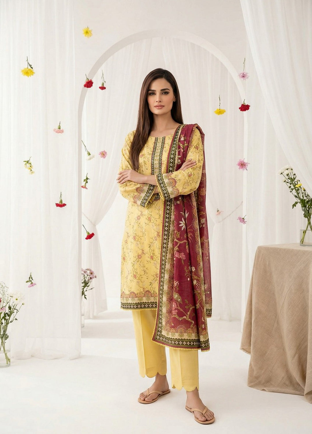 Salina by Regalia Textiles Unstitched Digital Printed Lawn 3 Piece Suit RG26ULSP D6 - Casual Collection